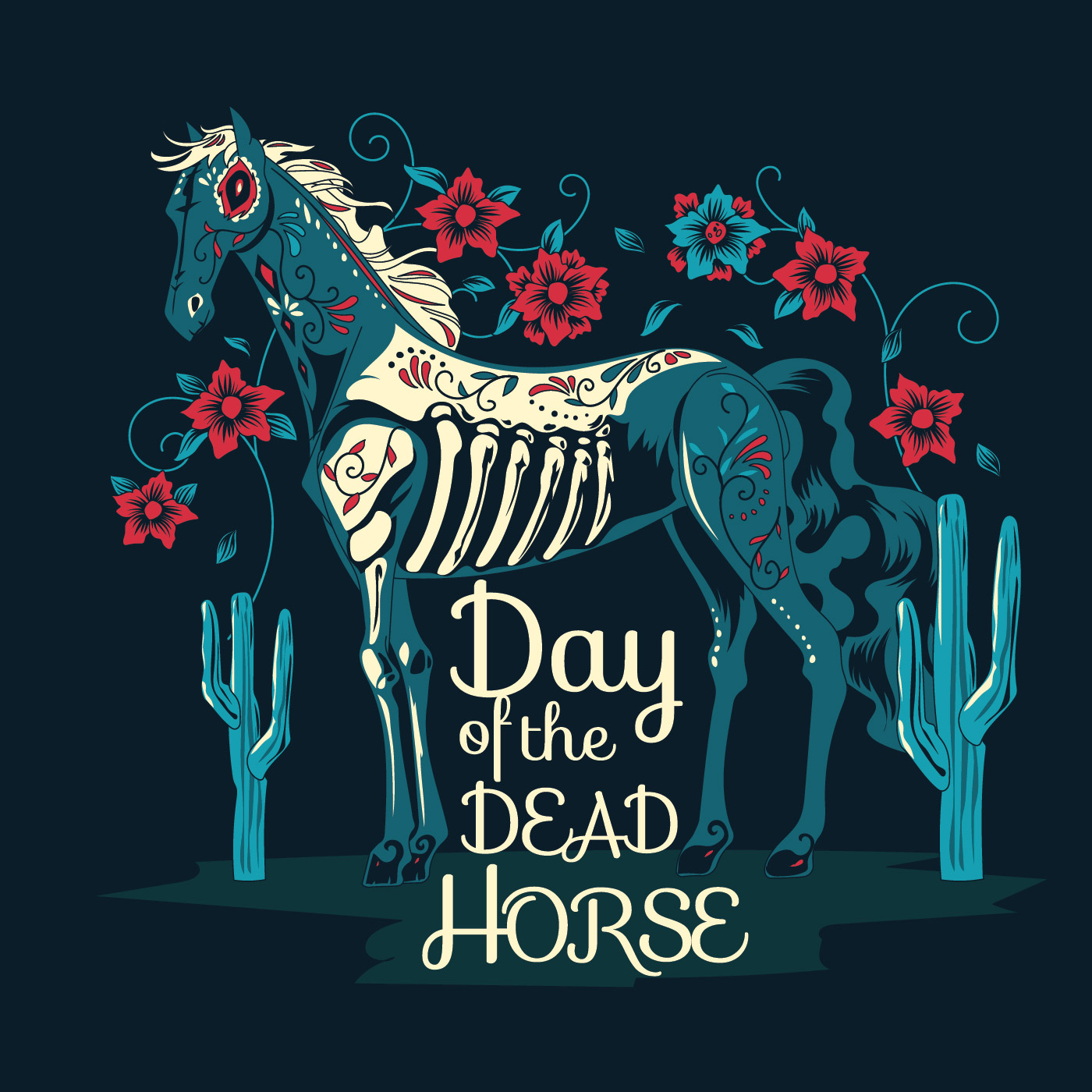 Skeleton of Horse for Day of the Dead Horse 199252 Vector Art at Vecteezy