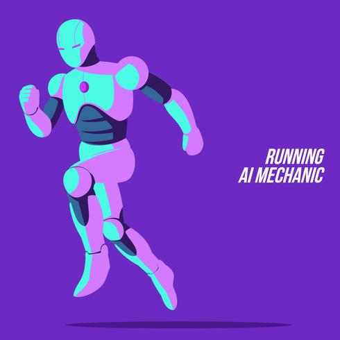 Running Ai Mechanic Vector