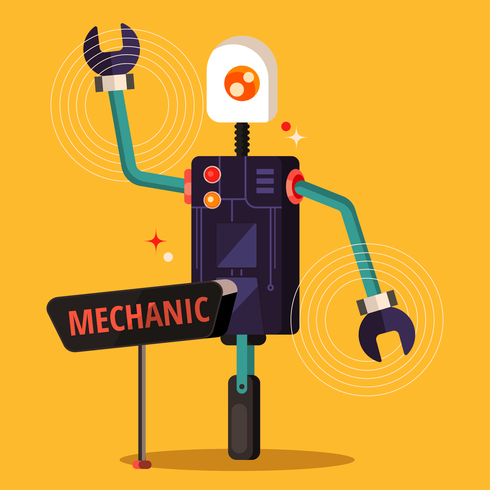 AI Robot Mechanic vector