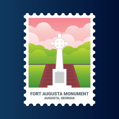 Fort Augusta Monument Georgia United States Stamp vector