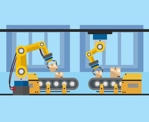 Factory Robots Vector
