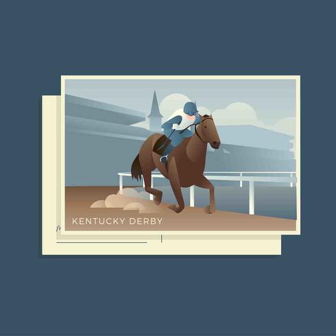 Vector de postal de Kentucky Derby