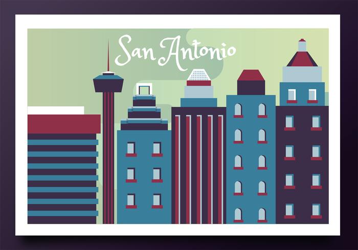 Diseño del vector de la postal de San Antonio