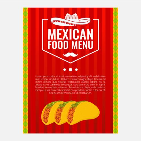 Ilustración de Vector de menú de comida mexicana