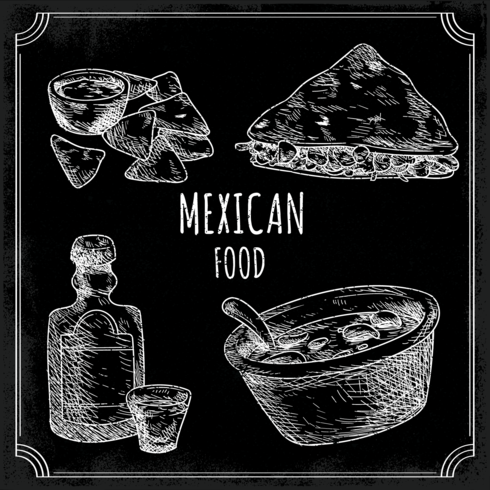 Menú de comida mexicana vector