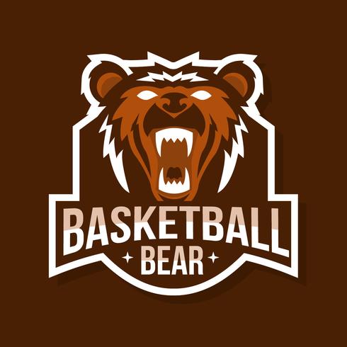 Mascota del oso de baloncesto vector