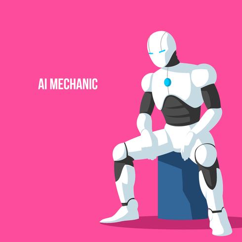 The Sitting Ai Mechanic Vector