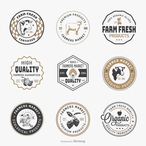 Farmers Market Logo Template Vector Set