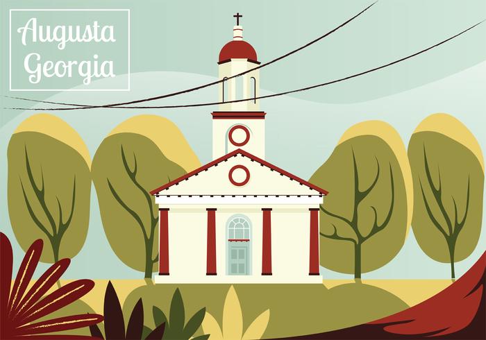 Diseño del vector de la postal de Augusta Georigia