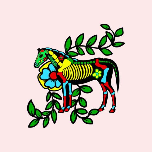 Day of The Dead Horse vector