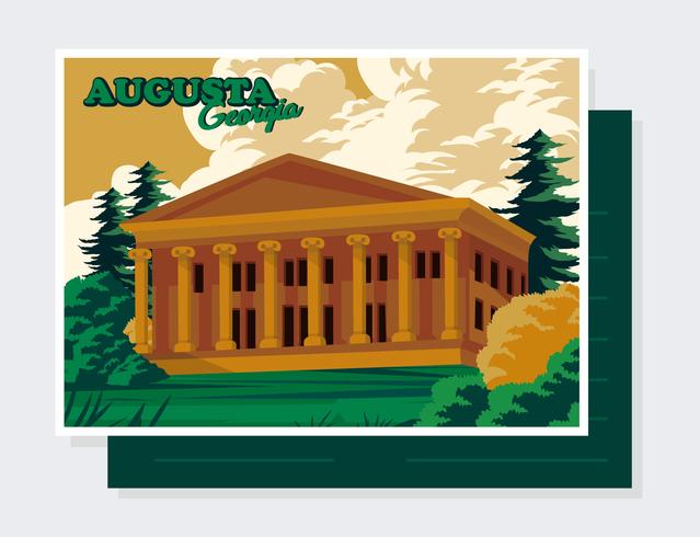 Vector de la postal de Augusta Georgia