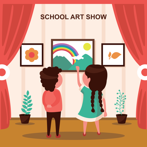 Ilustración del show de arte escolar vector