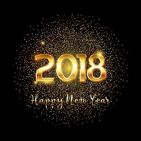 Happy new year gold text background  vector