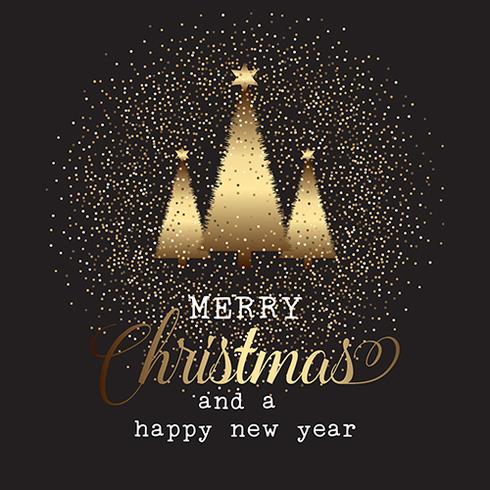 Gold Christmas tree background  vector