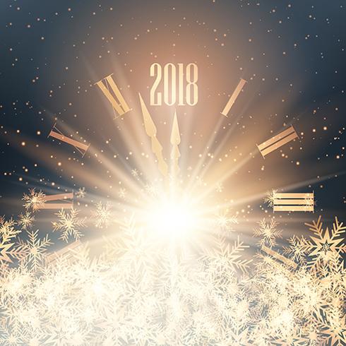 Happy New Year clock background  vector