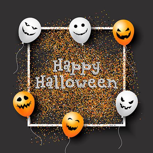 Fondo de confeti de Halloween con globos vector