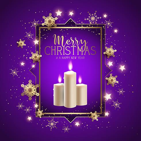 Christmas candle background vector