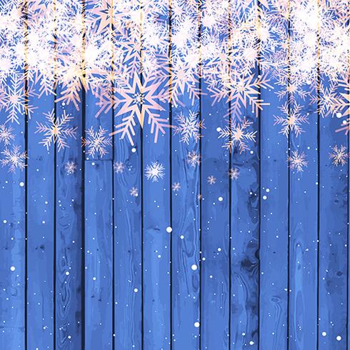 Snowflakes on wooden background  vector