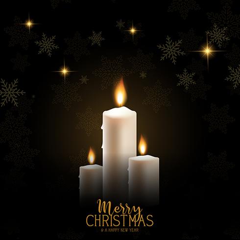 Christmas candle background vector