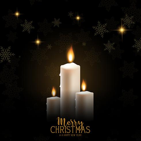 Christmas candle background vector