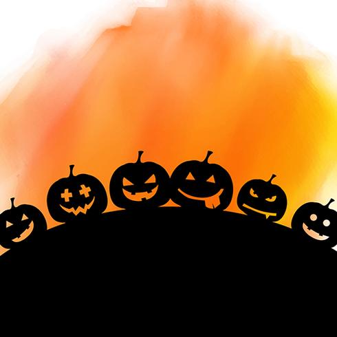 Halloween background on watercolour texture  vector