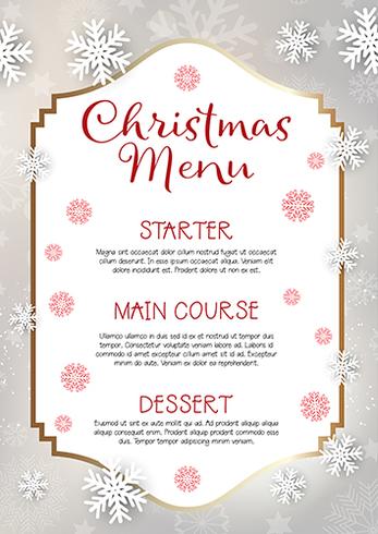 Christmas menu design background vector