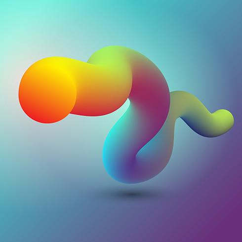 Abstract 3D design of fluid like shape vector