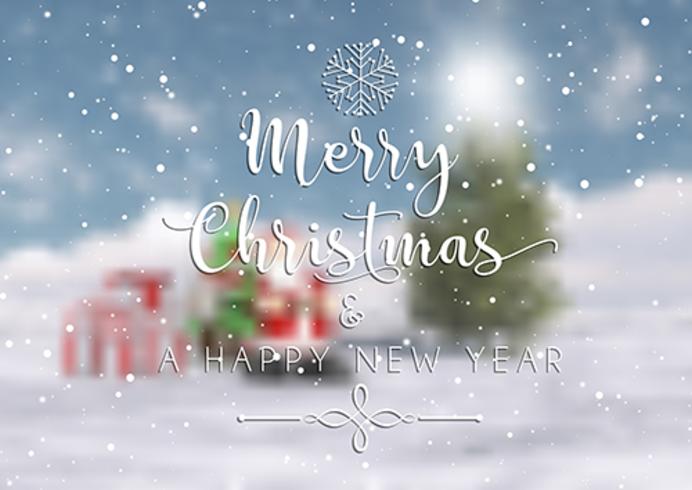 Christmas text on a defocussed background  vector