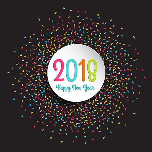 Feliz año nuevo fondo de confeti vector