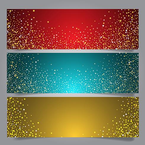 Christmas star banners vector