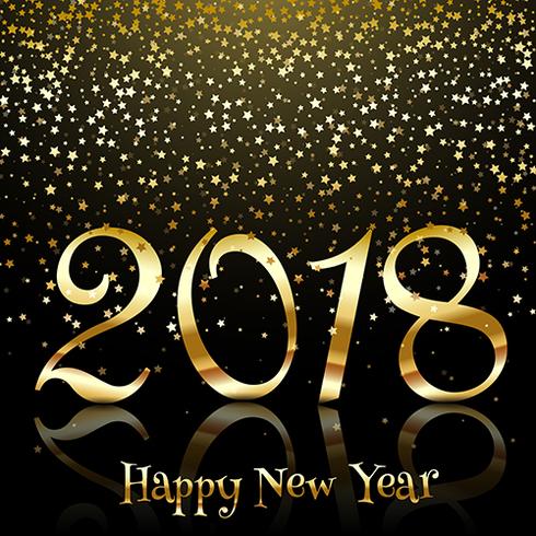 Happy New Year background with gold stars  vector