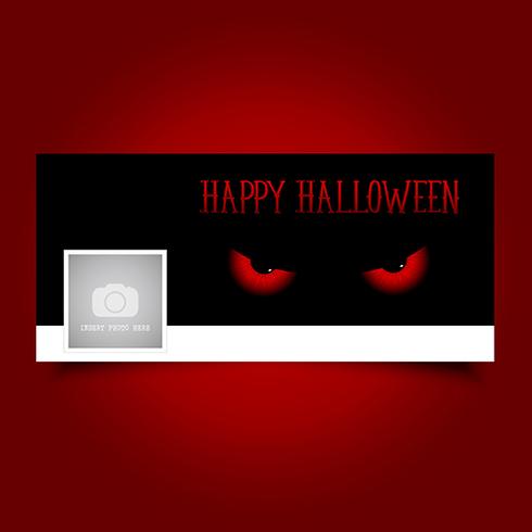 Halloween evil eyes timeline cover  vector