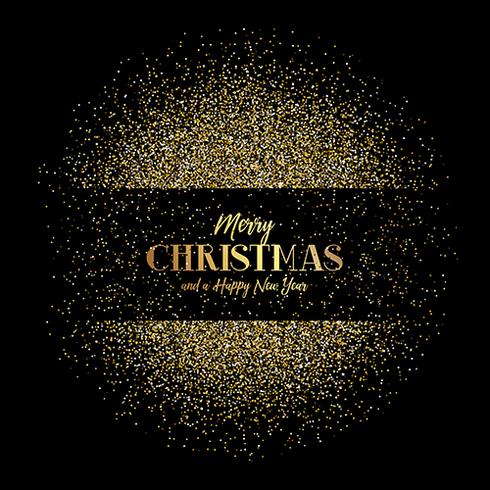 Christmas and New Year background with gold glitter vector