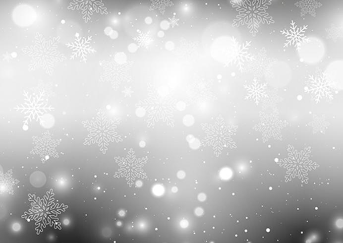 Fondo de plata copos de nieve vector