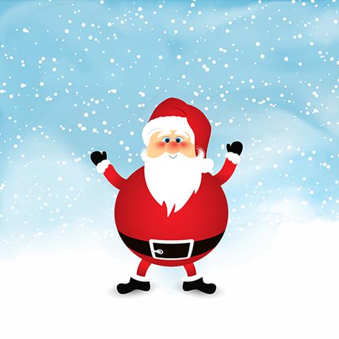 Santa on snowy watercolour background  vector