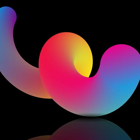 Abstract 3D fluid shape  vector