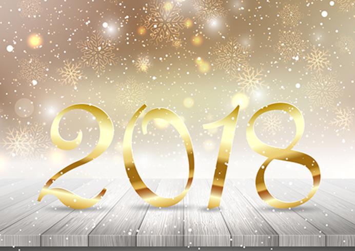 Golden Happy New Year background  vector