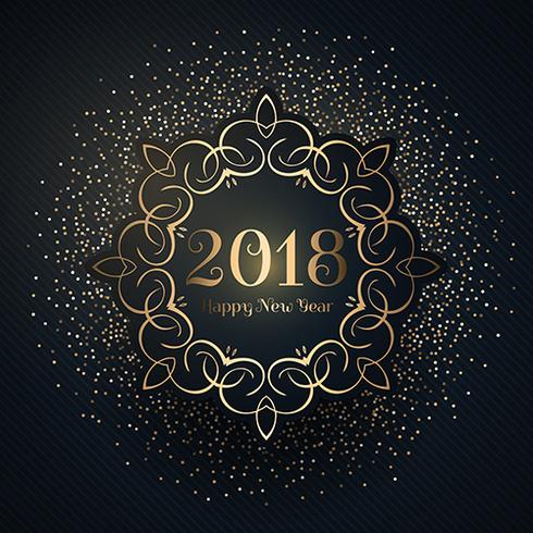 Feliz año nuevo fondo con confeti vector