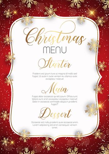 Christmas menu design vector