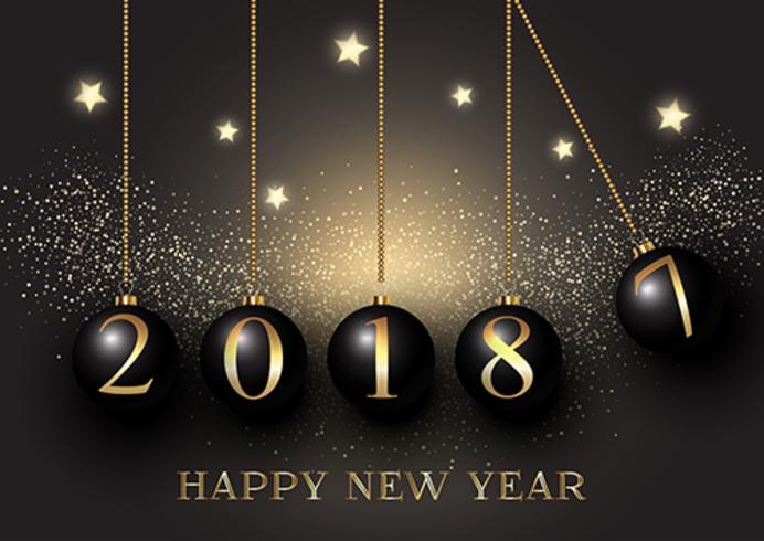 Happy New Year baubles background  vector