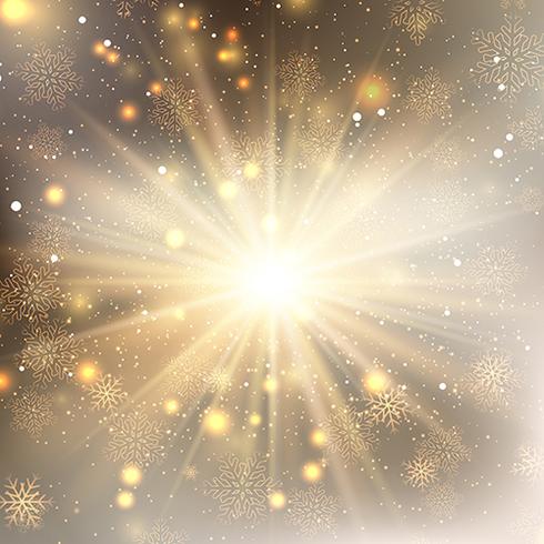 Golden snowflakes background vector