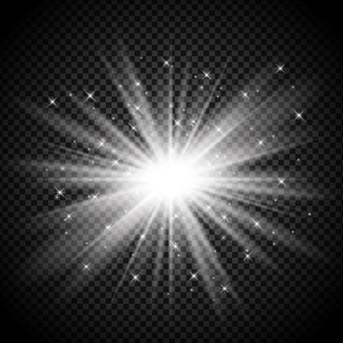 Starburst de plata sobre fondo transparente vector