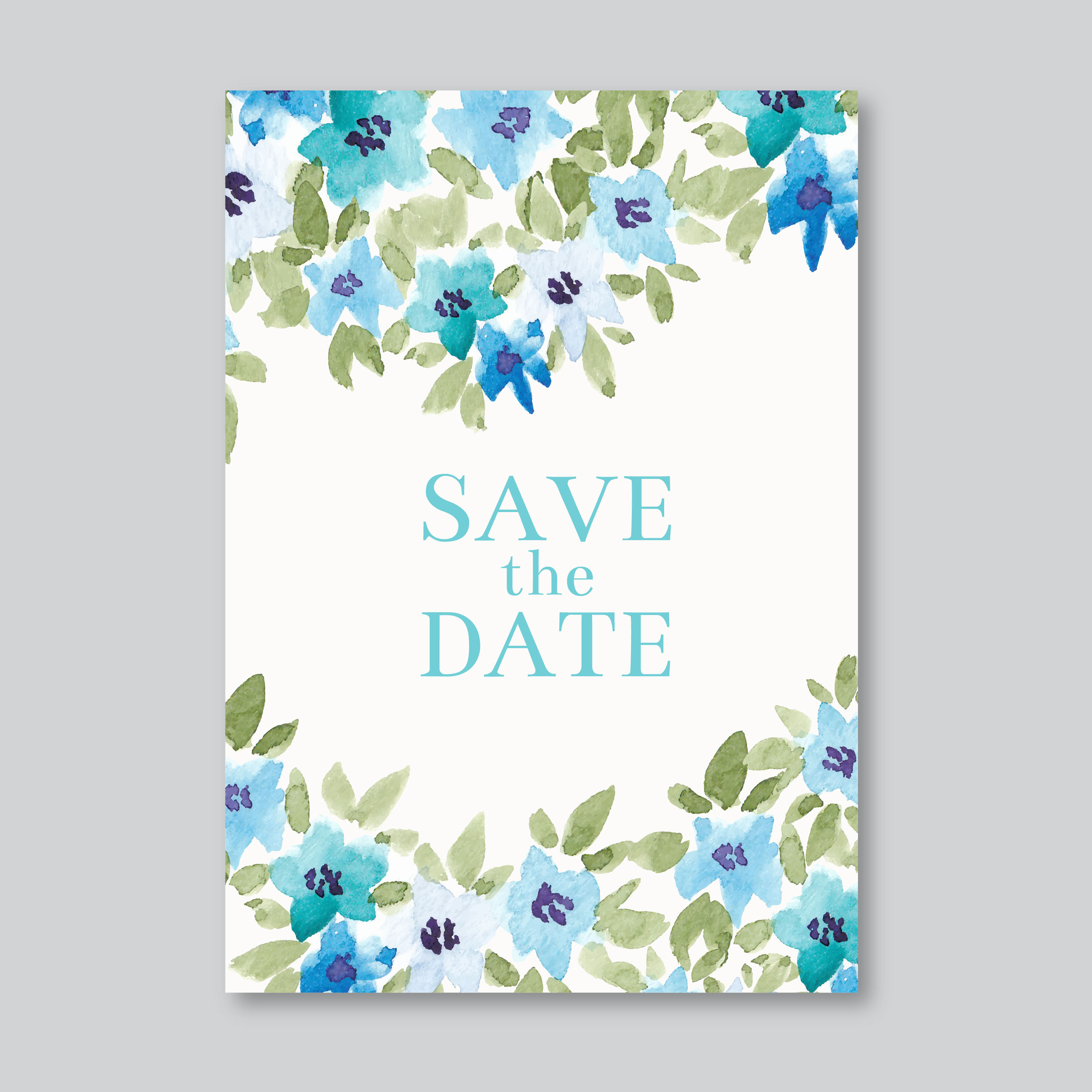 Watercolor Hand Draw Wedding Card 201177 Vector Art at Vecteezy