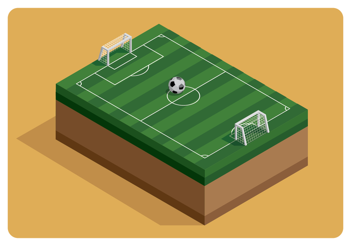 Campo de fútbol isométrico vector