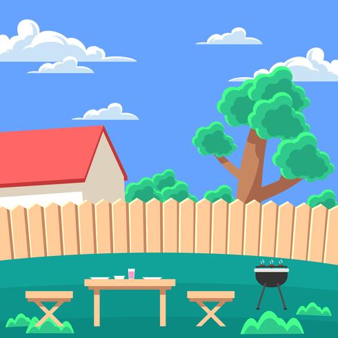 Backyard Barbecue Vector