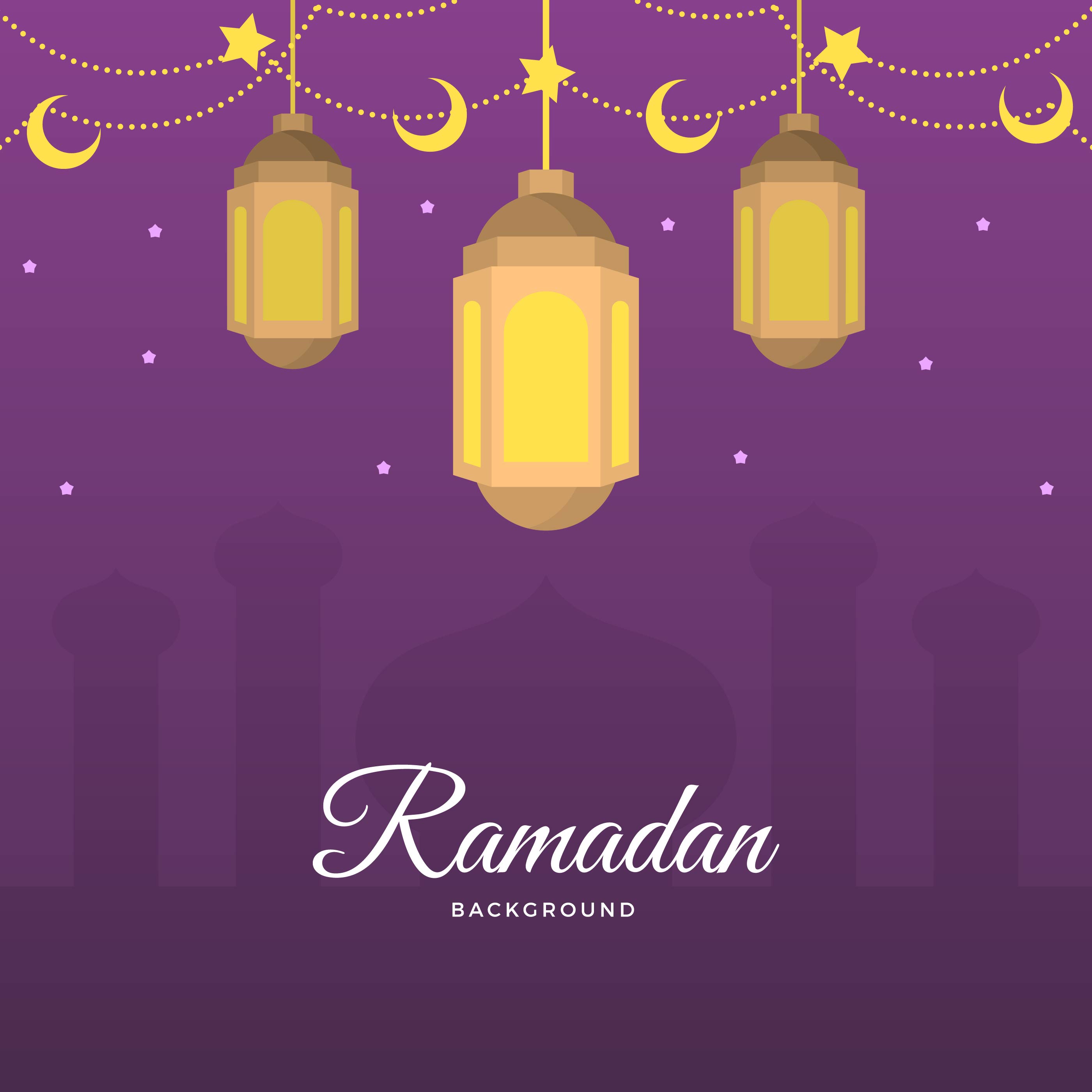 Flat Ramadan Vector Background - Download Free Vector Art 