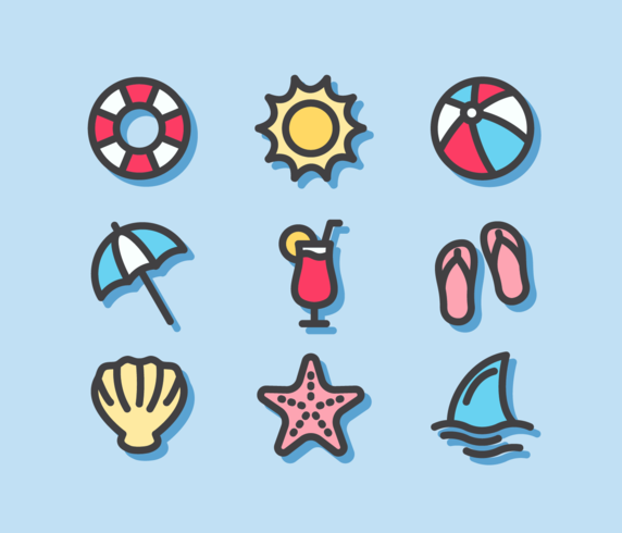 Icono de playa vector