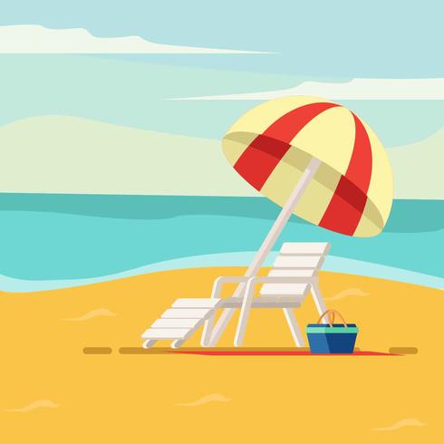 Ilustración de vacaciones en la playa vector