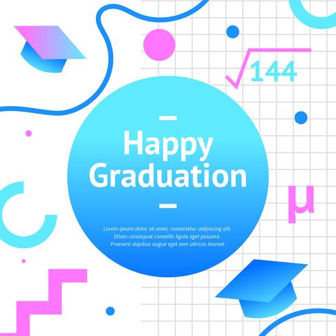 Graduation Greeting New Memphis Vector