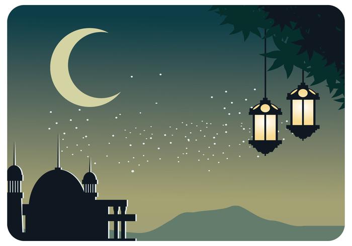 Ramadán Tarde Vector de fondo